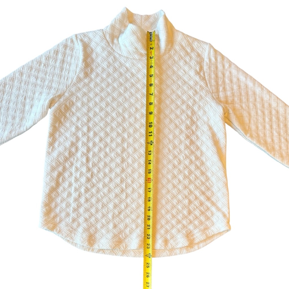 J. Crew Quilted Mockneck Pullover Women’s Small Ivory Top - Picture 6 of 10